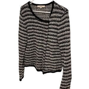 Loft black and white cotton sweater large